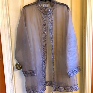 100% Silk Sheer Dress Formal Jacket 2X